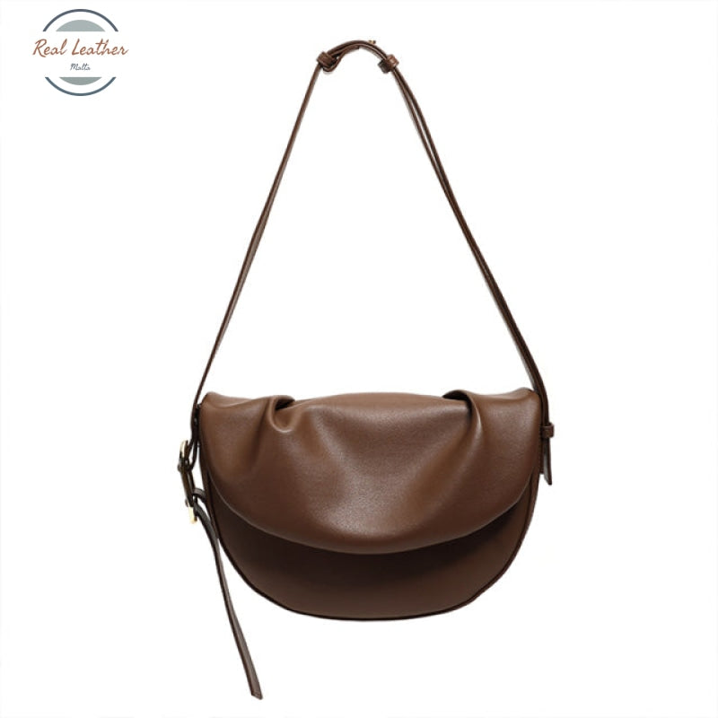 Genuine Leather Minimalist Shoulder Bag Coffee Bags