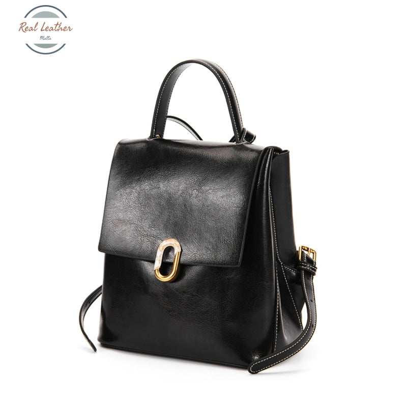 Vintage Artisan Oil-Waxed Leather Backpack