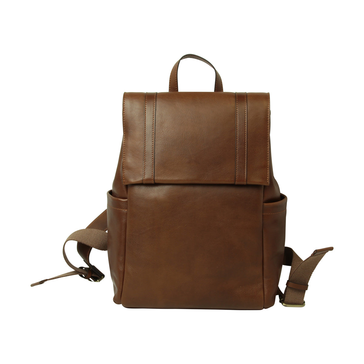 LUSSO Soft Calfskin Leather Laptop Backpack with Trolley Strap