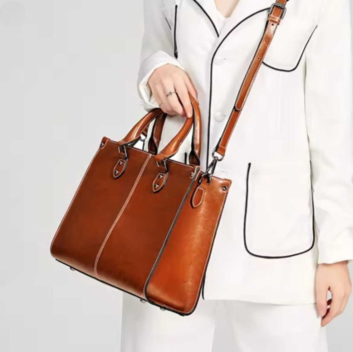 Genuine Leather Women's 4 in 1 Handbag Crossbody Tote