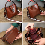 Women’s Genuine Leather Bucket Crossbody Bag