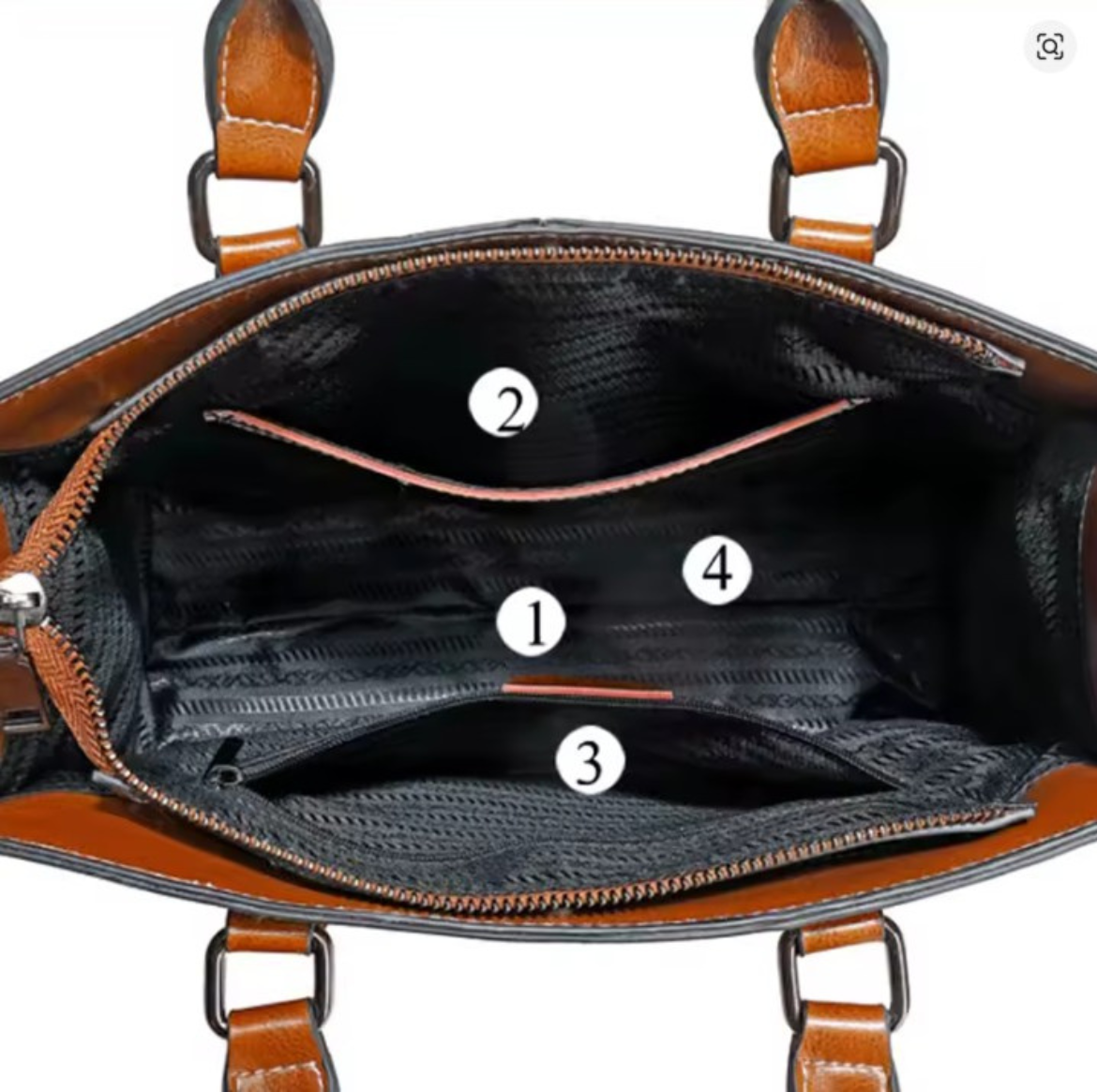 Genuine Leather Women's 4 in 1 Handbag Crossbody Tote