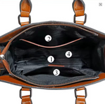 Genuine Leather Women's 4 in 1 Handbag Crossbody Tote