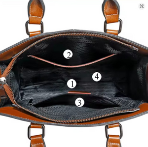 Genuine Leather Women's 4 in 1 Handbag Crossbody Tote