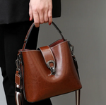 Women’s Genuine Leather Bucket Crossbody Bag