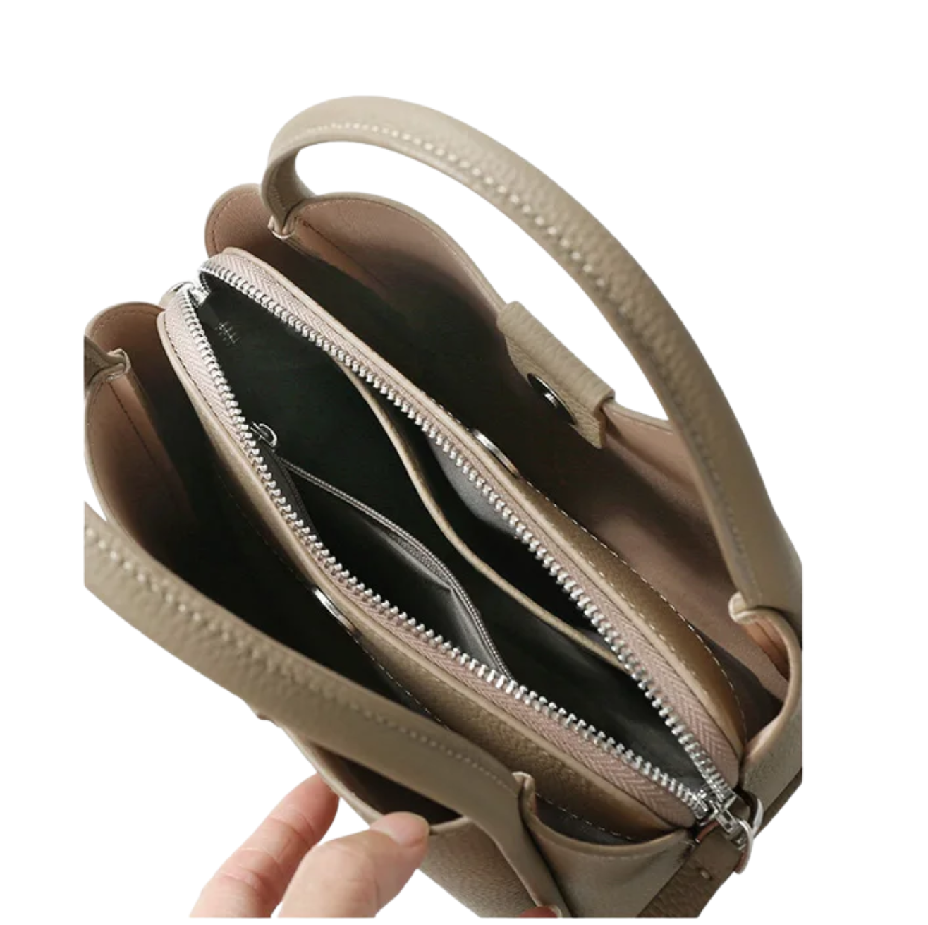 Mini Leather Bucket Crossbody Bag for Women
