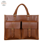 Genuine Leather Business Briefcase / 14" Laptop Bag