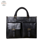 Genuine Leather Business Briefcase / 14" Laptop Bag