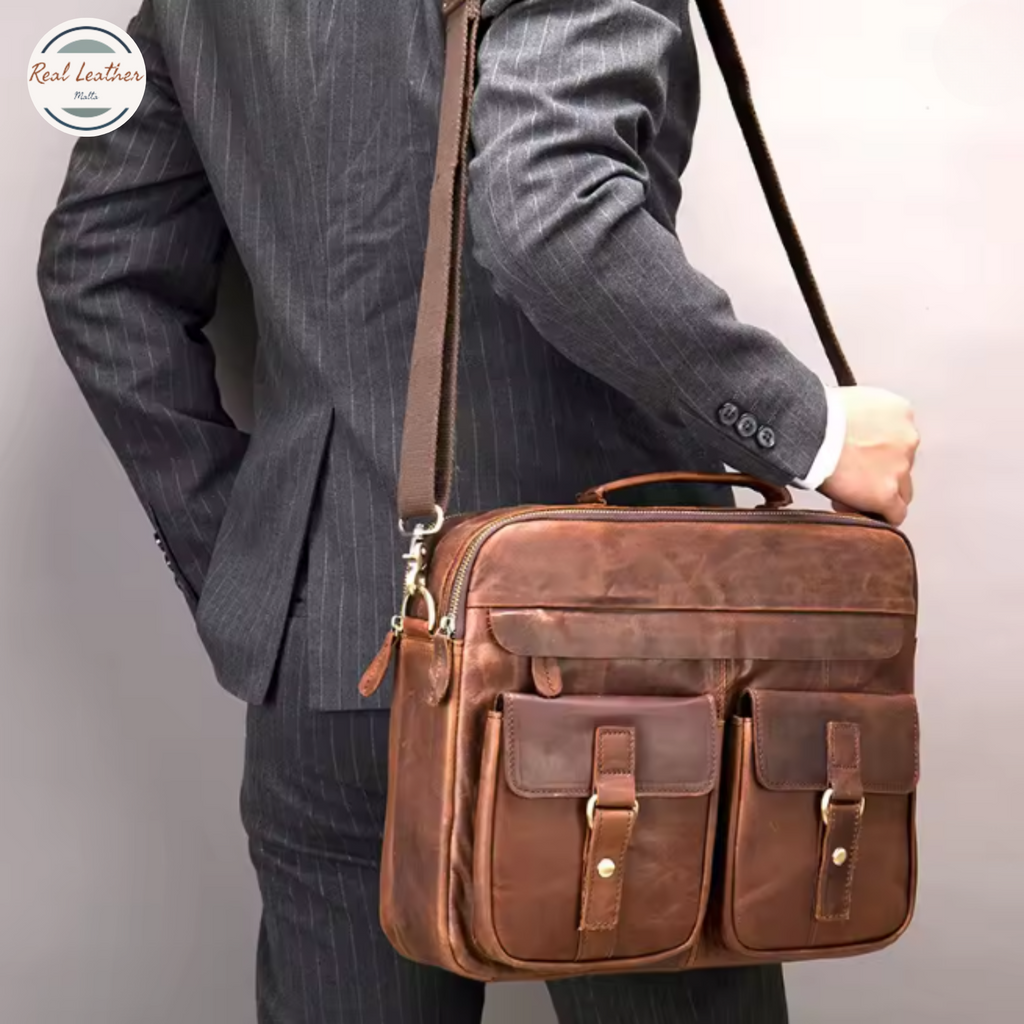 Genuine Leather Old Fashion Messenger Bag