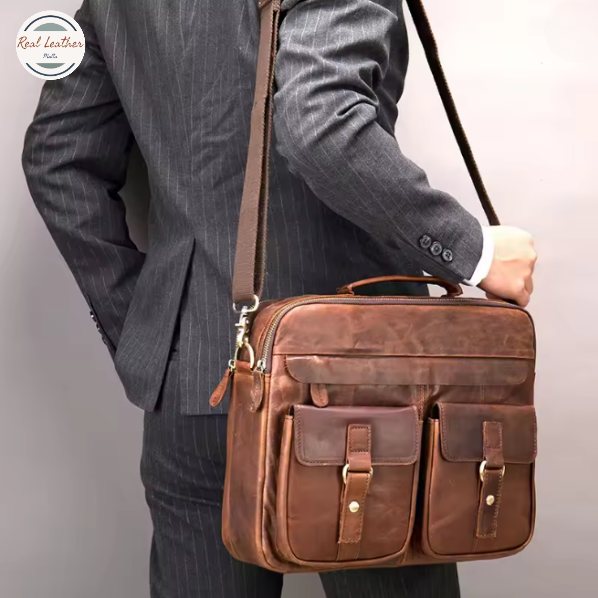 Genuine Leather Old Fashion Messenger Bag