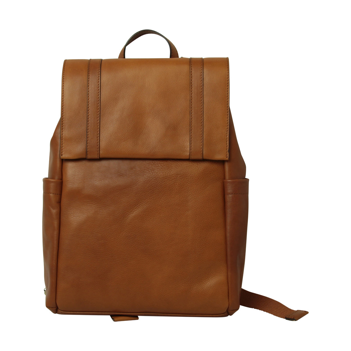 LUSSO Soft Calfskin Leather Laptop Backpack with Trolley Strap