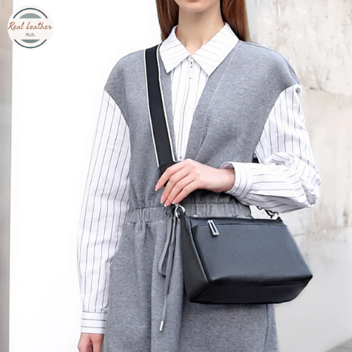 Genuine Cow Leather Crossbody Tote Bag for Women