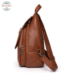 Retro Women's Convertible Leather Backpack