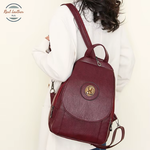 Retro Women's Convertible Leather Backpack