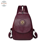 Retro Women's Convertible Leather Backpack