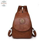Retro Women's Convertible Leather Backpack