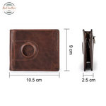 Genuine Leather Men Wallet RFID Money Clip Airtag Holder