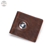 Genuine Leather Men Wallet RFID Money Clip Airtag Holder