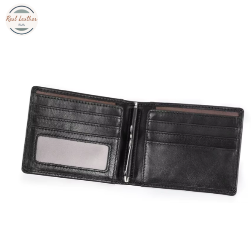 Genuine Leather Men Wallet RFID Money Clip Airtag Holder