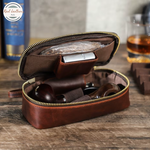 Genuine Leather Portable Tobacco Pipe Bag