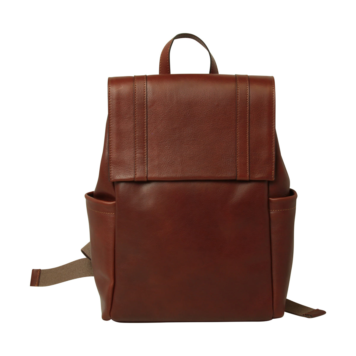 LUSSO Soft Calfskin Leather Laptop Backpack with Trolley Strap