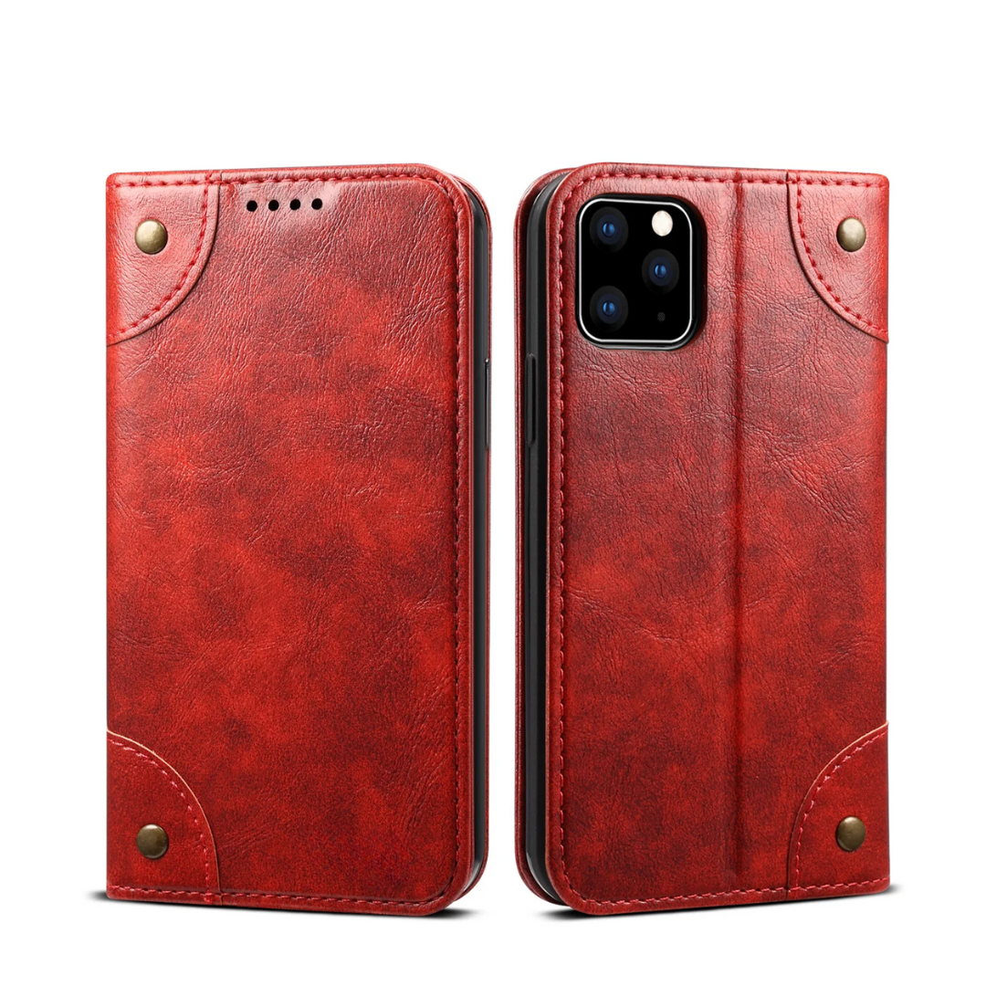 Genuine Leather Classic Flip Case for iPhone