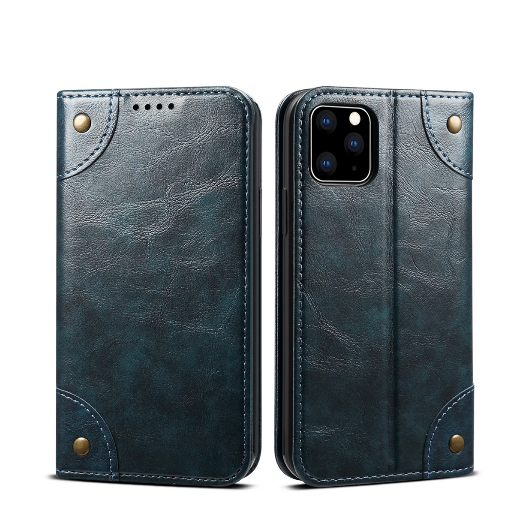 Genuine Leather Classic Flip Case for iPhone