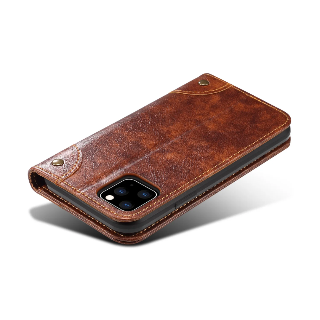Genuine Leather Classic Flip Case for iPhone