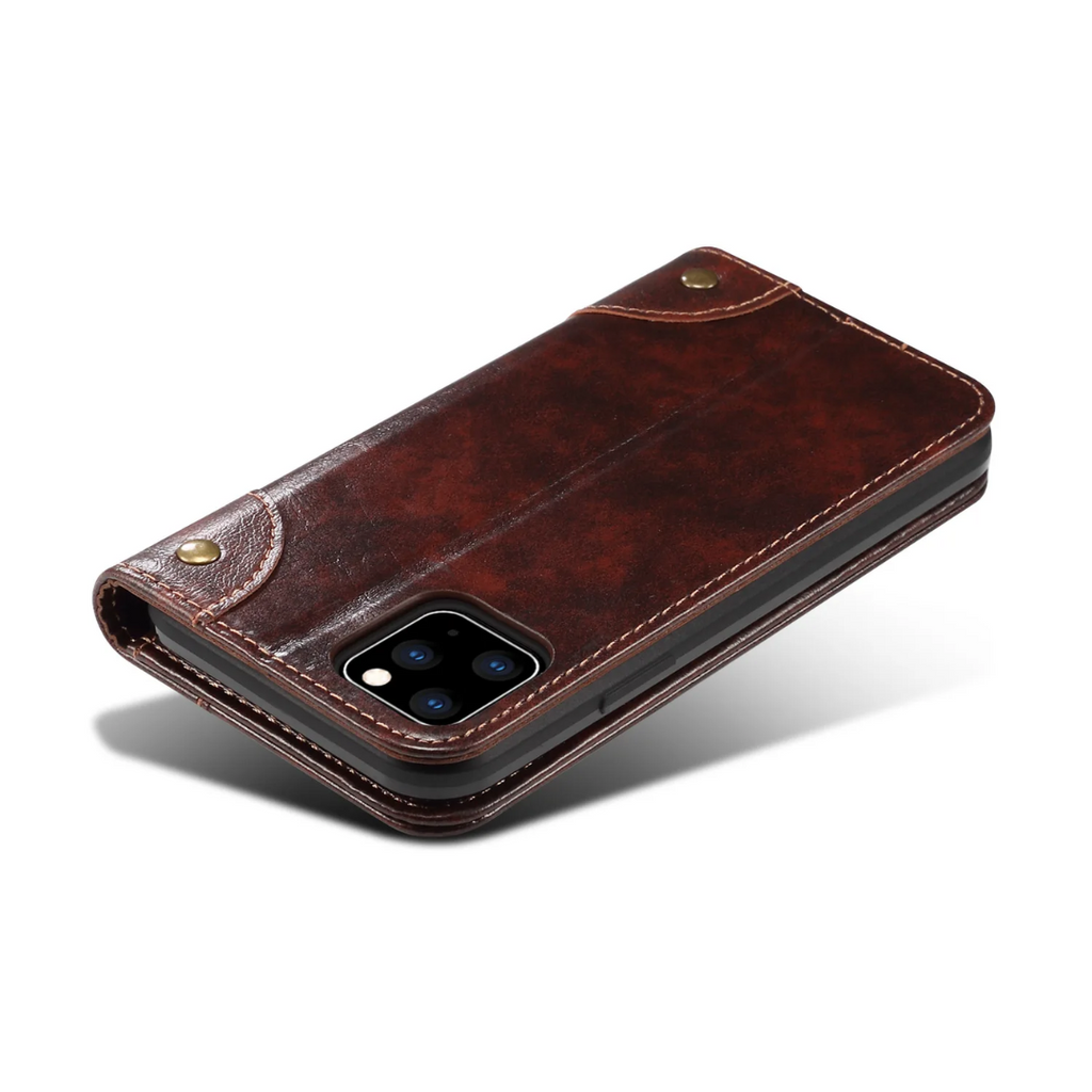 Genuine Leather Classic Flip Case for iPhone