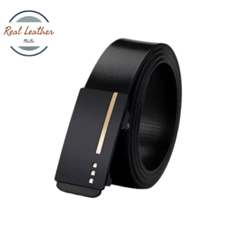 Genuine Leather Belt for Men with Automatic Buckle and Engraving Option