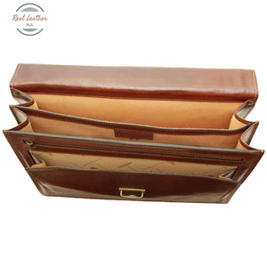 Briefcase with leather shoulder strap Briefcase