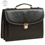 Briefcase with leather shoulder strap Black Briefcase