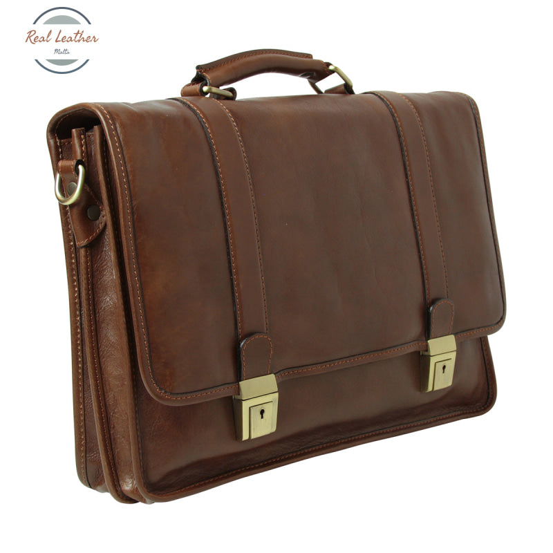 Calfskin Leather Briefcase Chestnut Briefcases