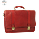 Calfskin Leather Briefcase Red Briefcases