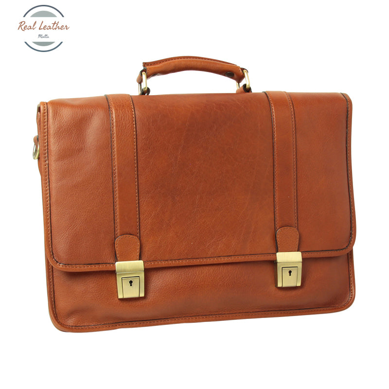 Calfskin Leather Briefcase Teak Briefcases
