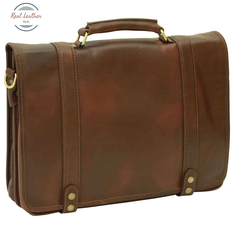 Calfskin Nappa leather briefcase Dark Brown Briefcases