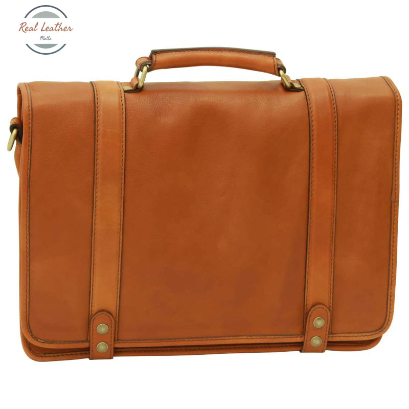 Calfskin Nappa leather briefcase Gold Briefcases