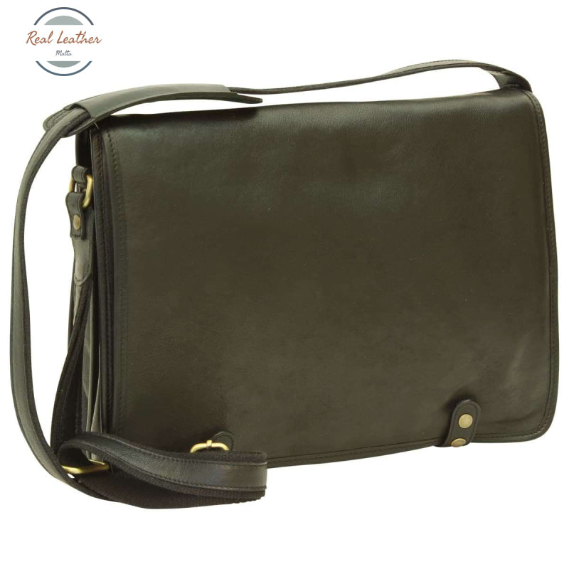 Calfskin Nappa Messenger Bag Black Messenger Bag