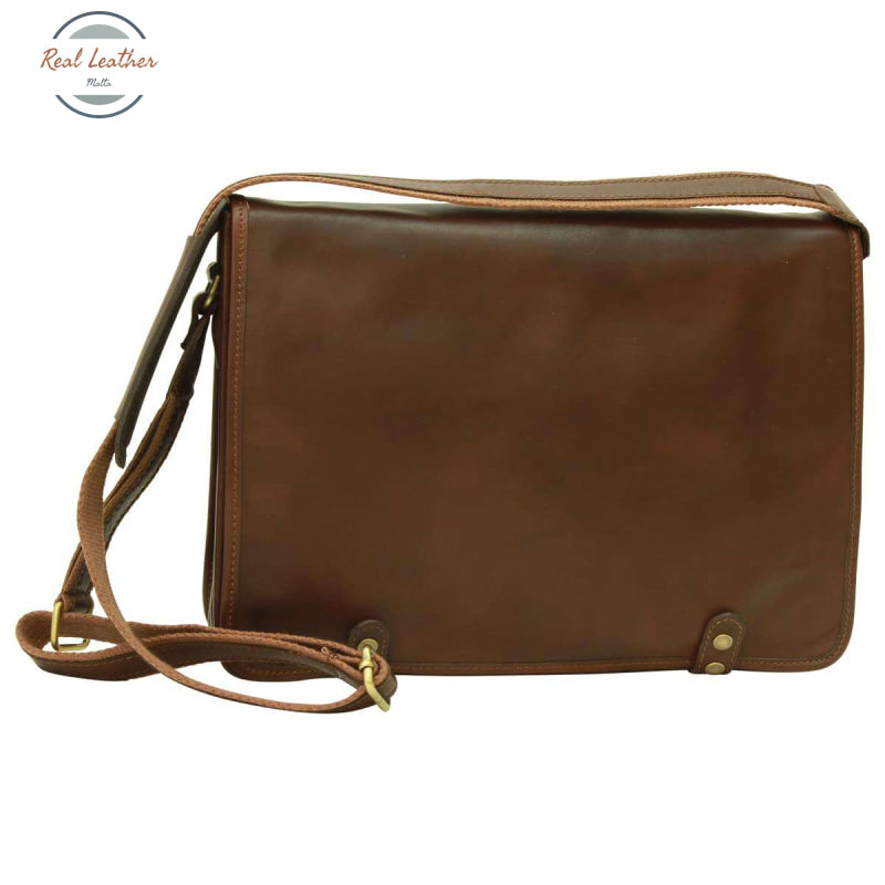 Calfskin Nappa Messenger Bag Dark Brown Messenger Bag