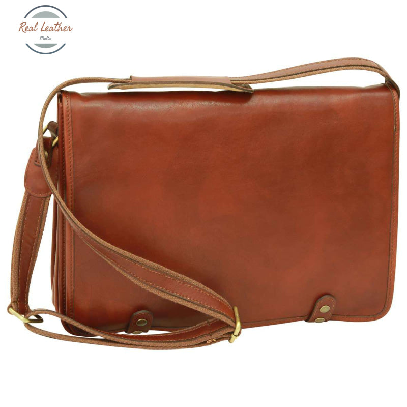 Calfskin Nappa Messenger Bag Mahogany Messenger Bag