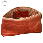 Cowhide leather beauty case Brown Cosmetic bag
