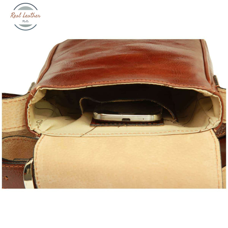 Cowhide leather cross body bag Brown Cross body bag