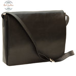 Cowhide leather messenger bag Black Messenger Bag