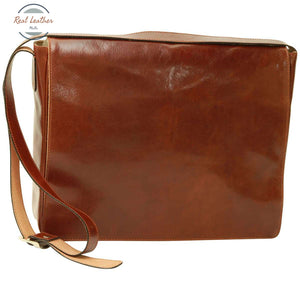 Cowhide leather messenger bag Brown Messenger Bag