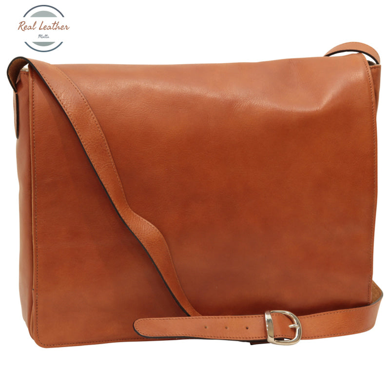 Cowhide leather messenger bag Brown Colonial Messenger Bag