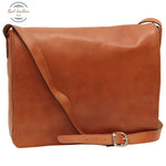Cowhide leather messenger bag Brown Colonial Messenger Bag