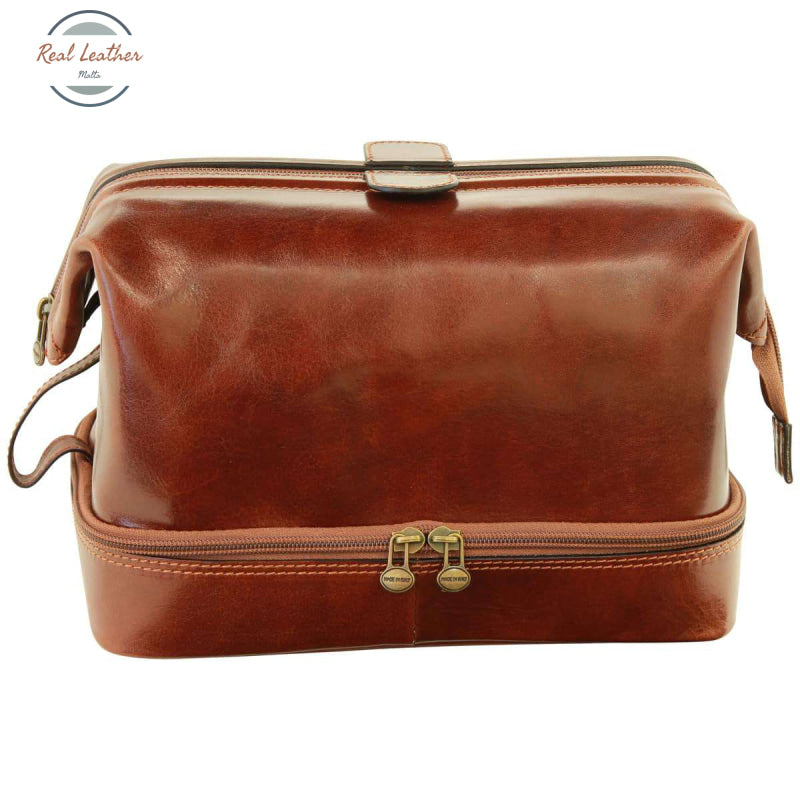 Cowhide leather travel kit Brown Travel Kit