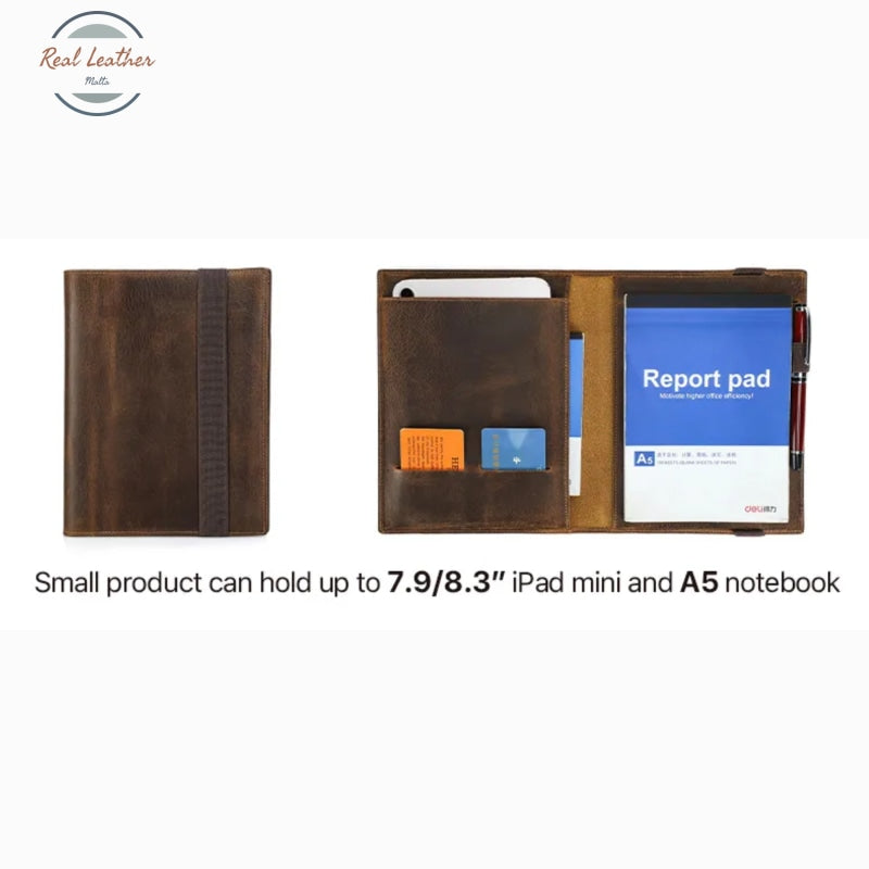 Crazy Horse Leather A5 File Organizer Notebooks & Notepads