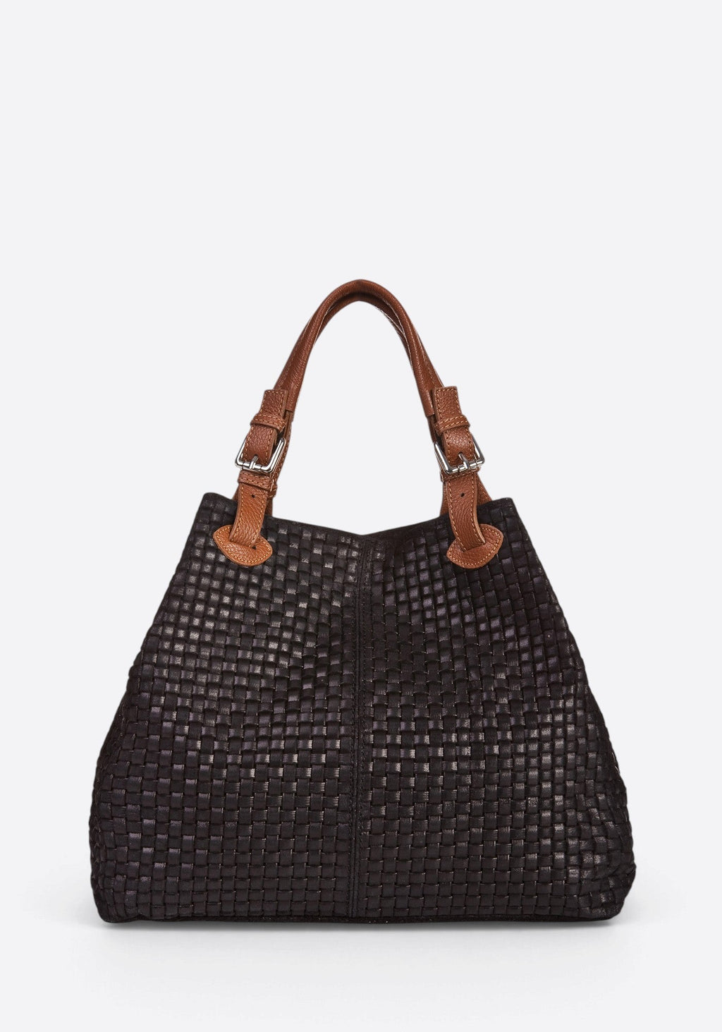 Aria Made in Italy Suede Leather Tote Bag – Black