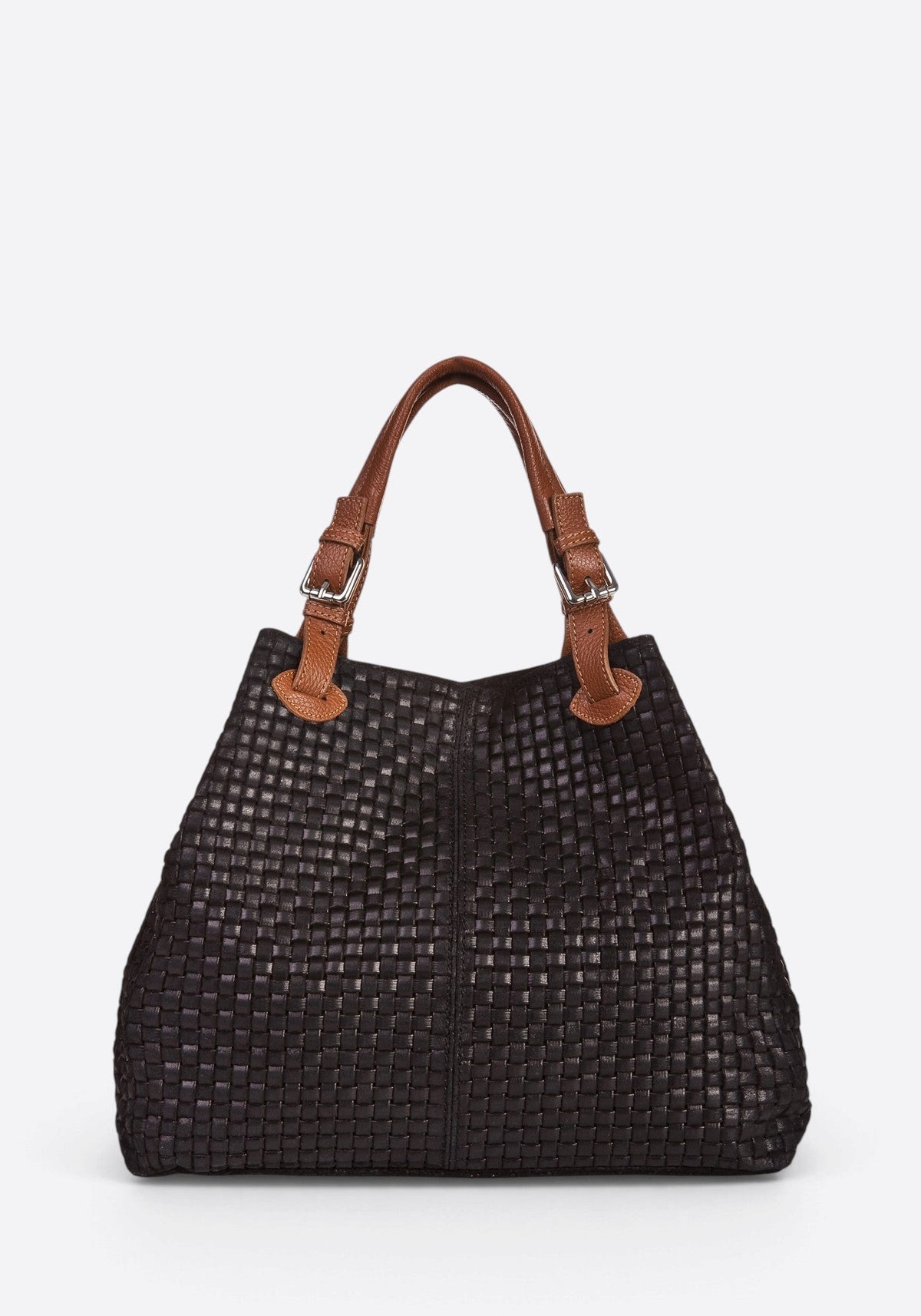 Aria Made in Italy Suede Leather Tote Bag – Black